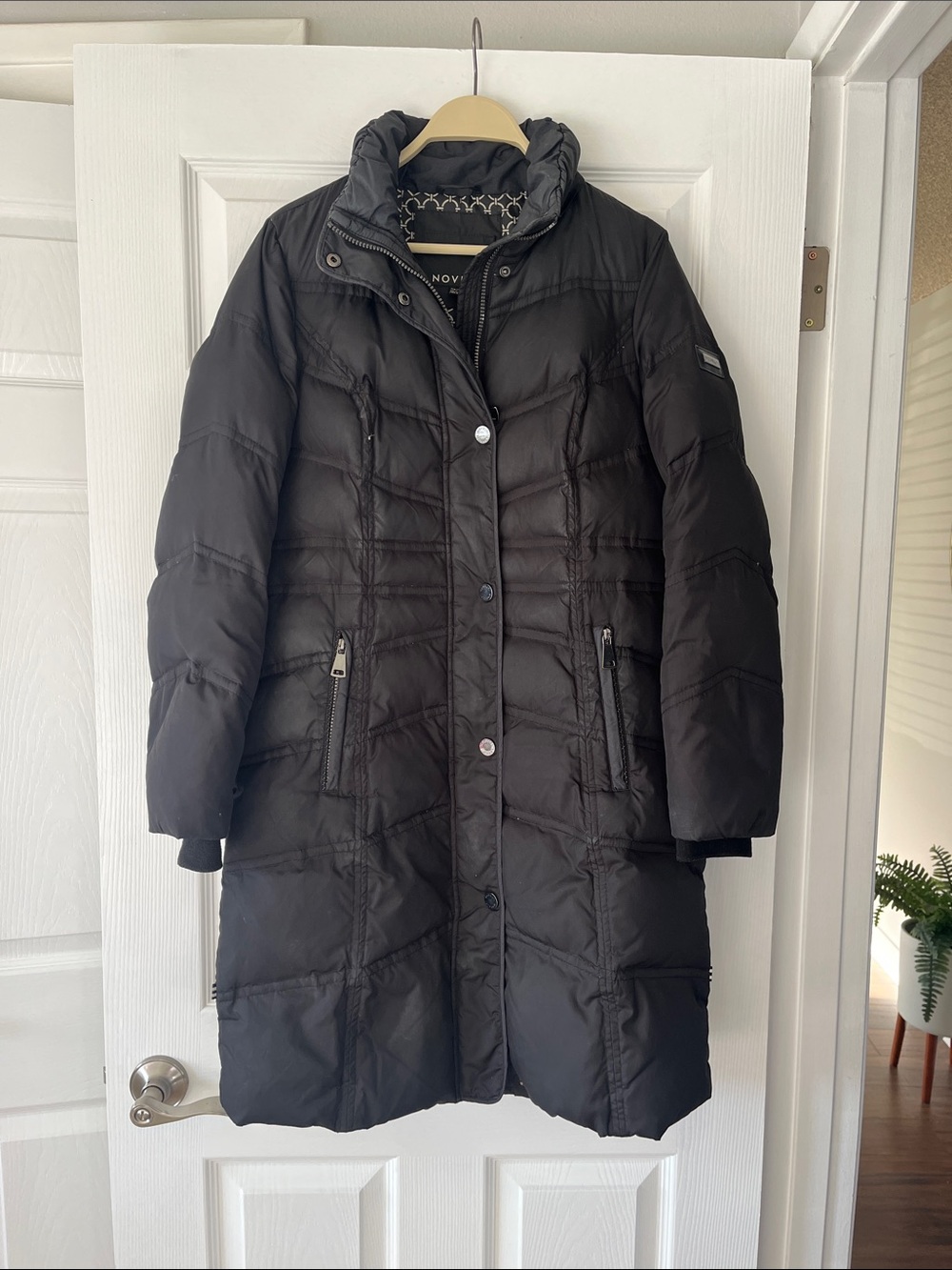 Novelti black Long Quilted Down Coat - Women